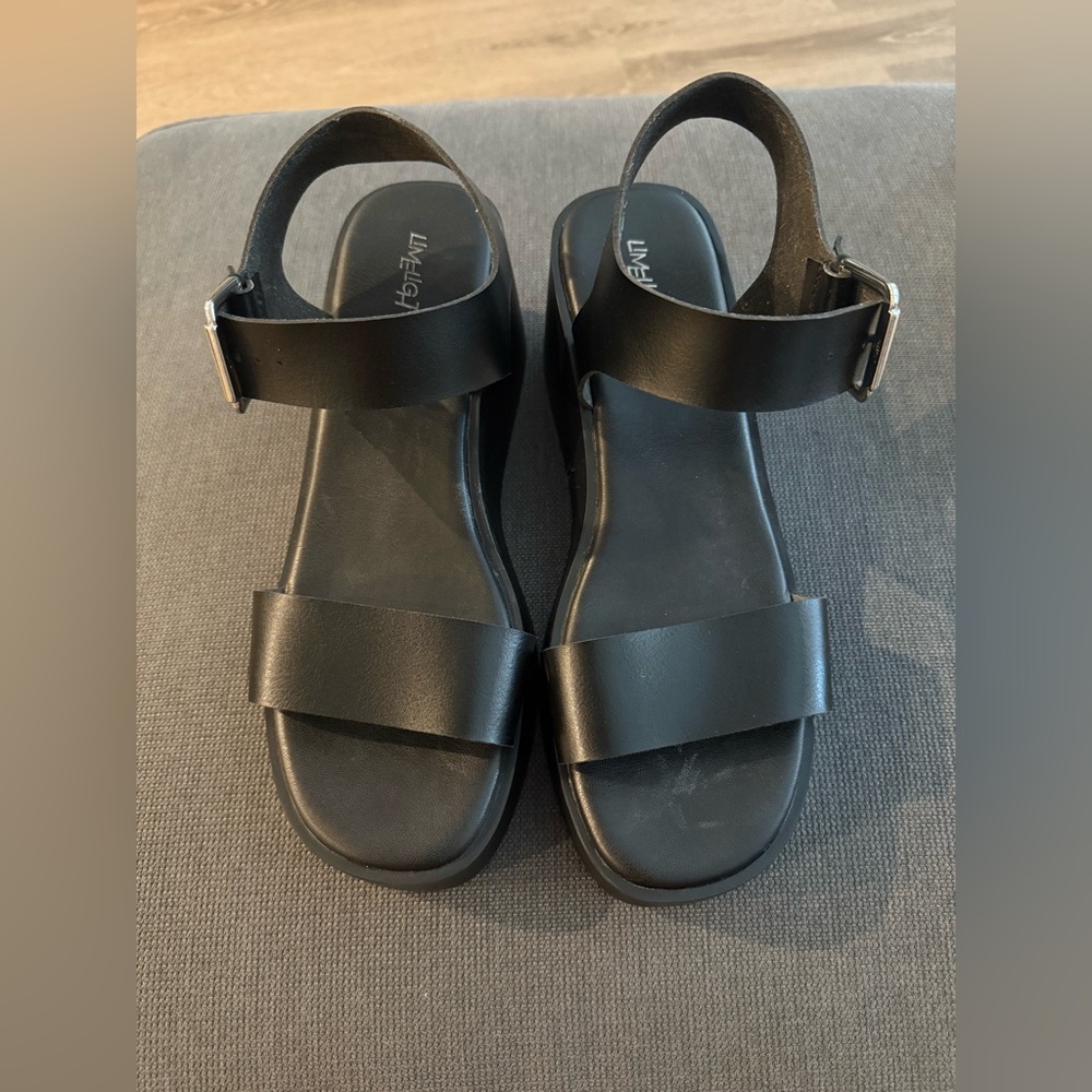 Size 10 black platform sandals